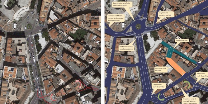 Stop semafori e rotatoria: si cambia nel bastione San Remy