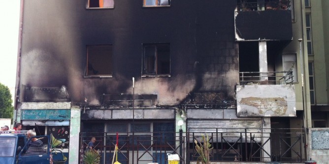 Incendio dopo il furto a Cagliari all´azienda Tecnoglobal