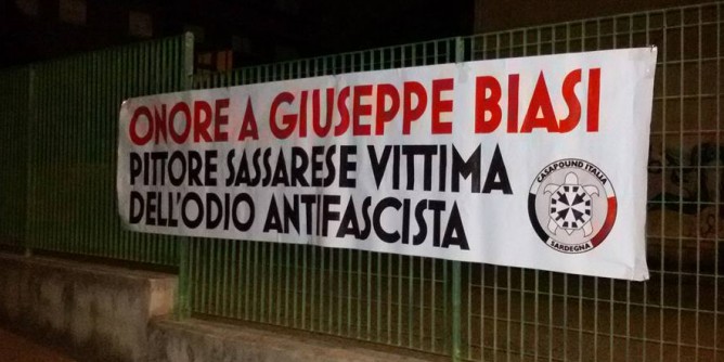 Casapound ricorda Biasi: «ucciso dagli antifascisti»