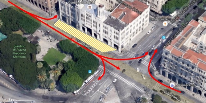 Calcinacci Palazzo del Municipio. Chiuse tre corsie su via Roma