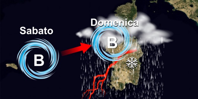 Temporali e neve: arriva il ciclone| Mappa
