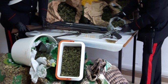 Armi e droga a Bessude: maxisequestro dei Carabinieri