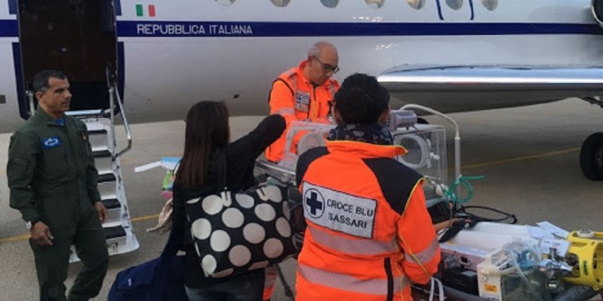 Volo salvavita per un bimbo di un giorno 
