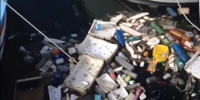 Rifiuti in acqua: il porto si trasforma in una discarica