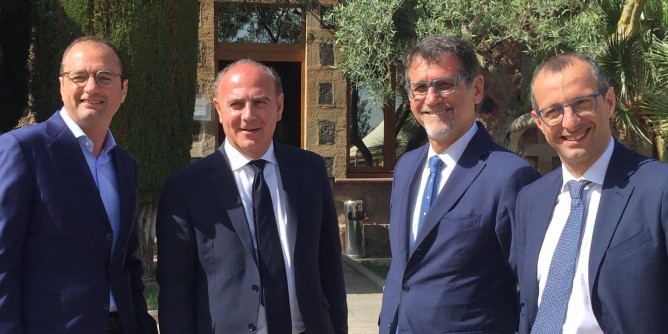 Bruno, Soddu e Zedda con Matteo Ricci