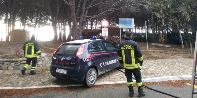 Chiosco in fiamme: Carabinieri a Lotzorai