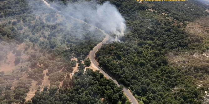 Fiamme a Luras e Musei: elicotteri all´opera