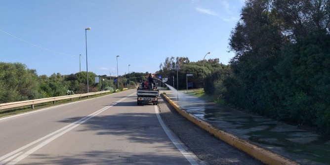 Stintino: disinfezione di strade e luoghi pubblici