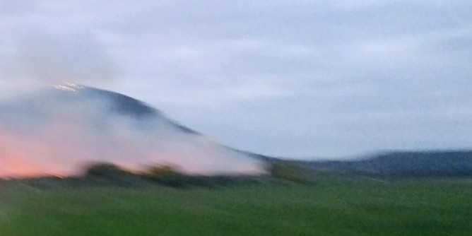 Sterpaglie in fiamme in Regione Fighera