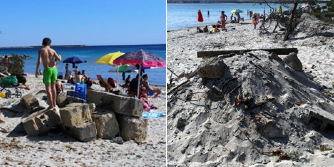 <i>Macerie</i> in spiaggia a Maria Pia: foto
