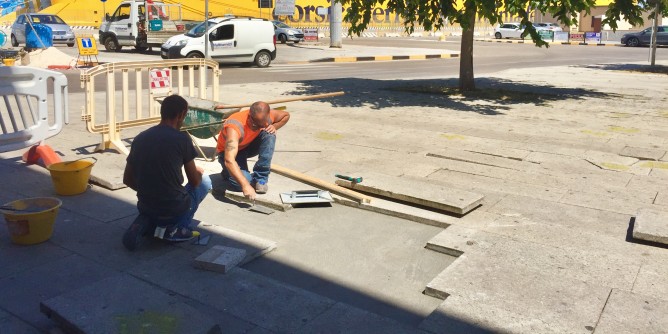 Ripristino della pavimentazione in Piazza Colombo