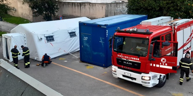 Tende a supporto del Pronto soccorso di Sassari