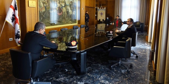 Solinas riceve il generale Burgio a Villa Devoto