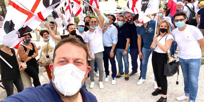 Leghisti <i>sardi</i> in piazza a Roma