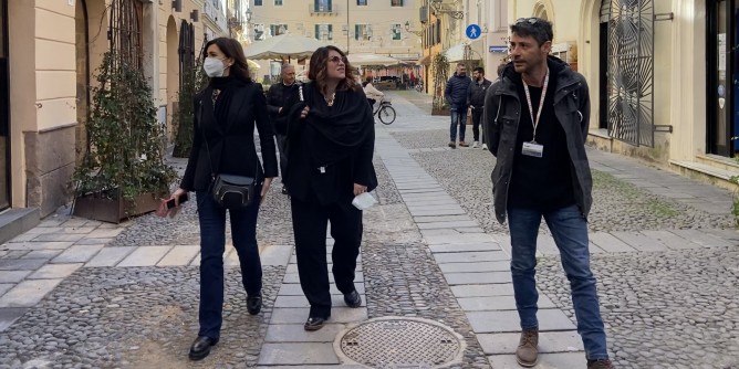 L´onorevole Boldrini a spasso in centro storico