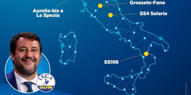 Salvini <i>sblocca</i> 6 opere, lAlghero-Sassari slitta