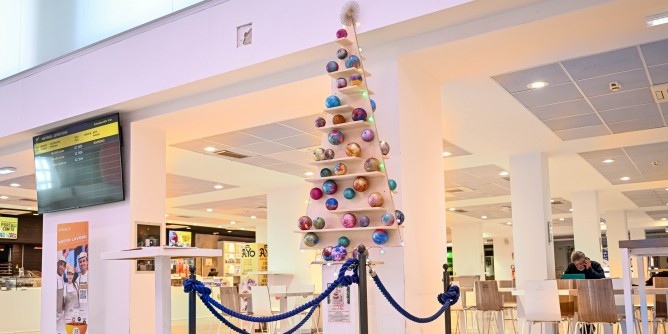 Albero <i>speciale</i> nella main hall dell’aeroporto