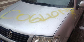 Auto imbrattate nella notte