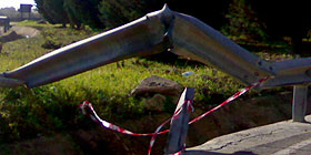 Strada dei due mari, guard rail fuori uso