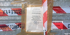 Foto-notizia: sigilli al cassonetto