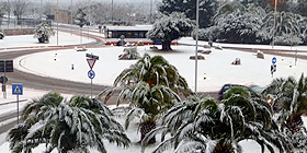 Nevica a Campeda e sulla Nuoro-Lanusei